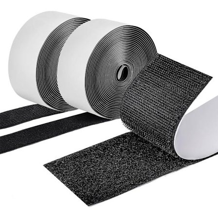 Svarte selvklebende borrelåsfester, 5 cm x 6 m, dobbeltsidig. Egnet for vegger, gulv, dører, glass og metall (svart - 50 mm * 3 m).