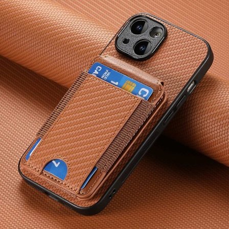 Etui til Samsung S23 brunt lommebok kortspor lærstativ