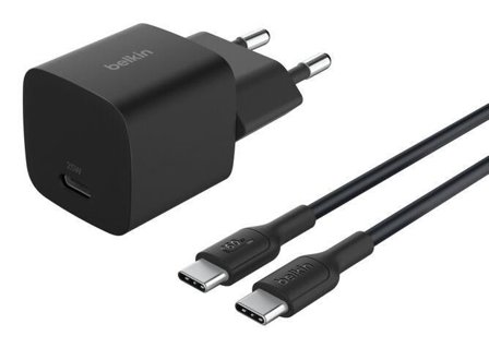 Belkin 25W USB PD Wall Chrg w PPS BLK w/1m C-C