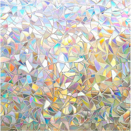 3D dekorativt vinduesvinyl, farvet glas vindue klistermærker, statisk klæbende vinduesklistermærke ikke-klæbende, 17,5 x 78,7 tommer