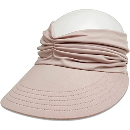 Dame Solskygge Hat Bred Skygge Sommer UPF 50+ UV Beskyttelse Strand Sport Cap(PINK)