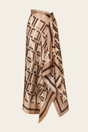 Malina - Beach silk pareo - One Size - Monogram Tan