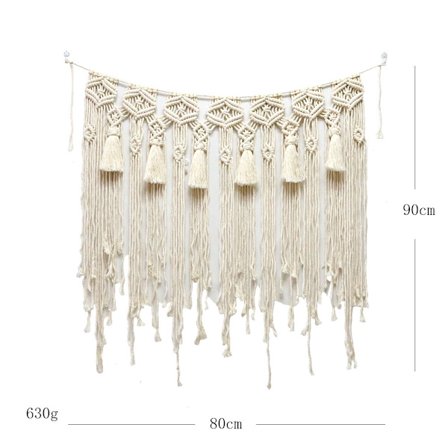 Gardinstang bue 80*90cm hjem soveværelse dekoration baggrund gardin håndvævet frynset gobelin vægophæng boheme vind