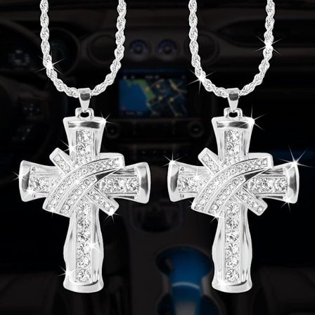 Bling biltillbehör kvinnor, Bling Cross bildekor kristalldiamant