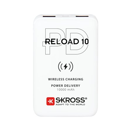 SKROSS RELOAD 10 trådløs nødlader - 2 x USB, USB-C - 18 watt