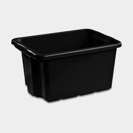 Förvaringslåda i plast - Nordiska Plast Nordic, svart, 500 x 365 x 260 mm, 33 liter