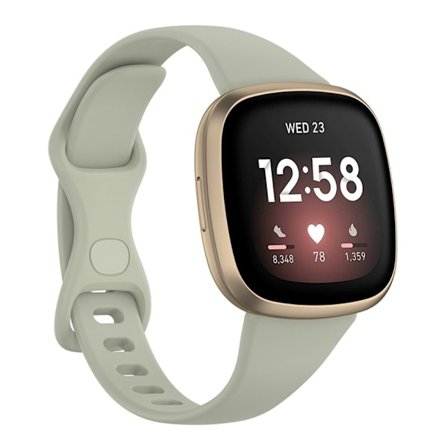 Fitbit Versa 4 / Sense enkelt klockarmband - Rockgrå Storlek: S