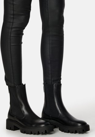 ONLY - Betty PU Boot - Black - Kläder - - Bubbleroom