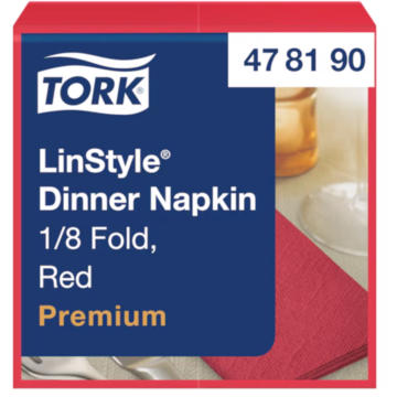 Servett Linstyle Tork Röd 1/8