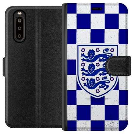 Yhteensopiva Lompakkokotelo Sony Sony Xperia 10 II Graafinen shakkiruudukkokuviointi sinisellä ja valkoisella, klassisella heraldisella vaakunalla, r