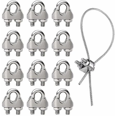 Metallkabelbindere, U-bolt klipskabelbinder for industri, husholdning, lasting og lossing av last M3 12 stk