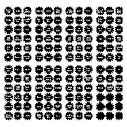 144 stk Sirkelklistremerker Etiketter Krydderglass Etikett Glassklistremerker Navneklistremerker