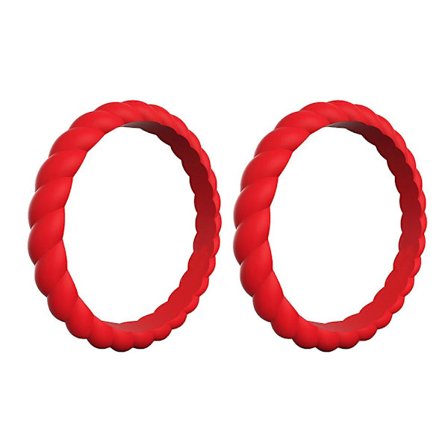 2 kpl punottua kierremallista silikonista valmistettua naisten sormusta, vihkisormus, juhlakoriste, lahja