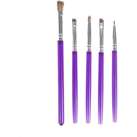 5-delt sett med dekorasjonspensel - Mattrygge dekorasjonspensel for støving av spiselig glitter og maling med spiselig farge