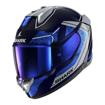 Integralhelm Shark Skwal i3 Rhad Blau/Chrom/Silber M