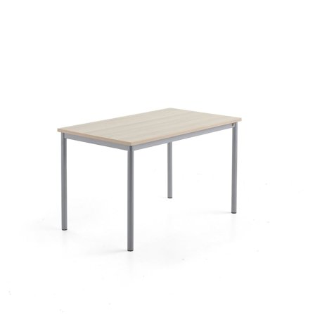 Desk SONITUS PLUS, 1200x700x720 mm, noise reducing ash high pressure laminate, alu grey