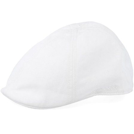 Stetson - White flatcap Gorra - Texas Cotton White Flat Cap @ Hatstore