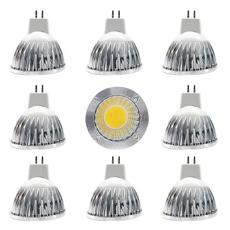 9 stk. 12W LED Pære Spotlight 1200lm MR16 COB Dæmpbar