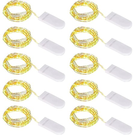 10 st LED String Lights Batteri, String Lights Small Med Batteri, 1m 10 Micro