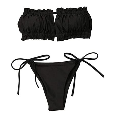 Dame Sexy Plissert Bikini Dame Volanger Stropp Uthult Badetøy K S