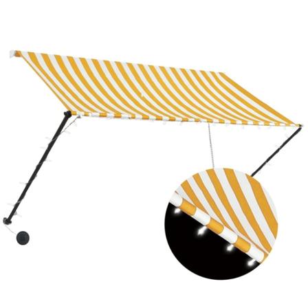 Vidaxl Markis Med Led 250x150 Cm Gul Och Vit Gul