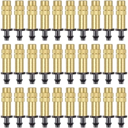 (30 stk.) Justerbar forstøverdyse i kobber 4/7mm Dryppvanningssprøyte Mikroforstøving