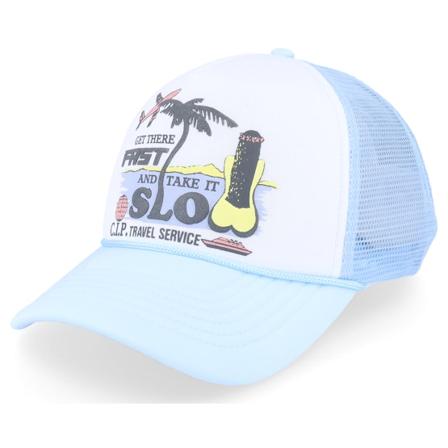 Coney Island Picnic - Sininen trucker Lippis - Cip Travel Service Puff Print Light Blue Trucker @ Hatstore