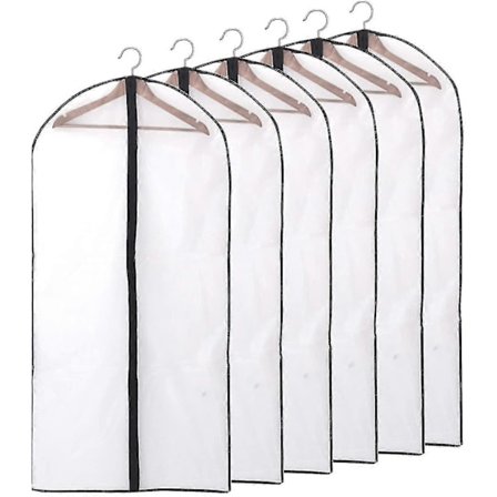 Kjoleposer, [6 Stykker] Gennemsigtigt Kjolebetræk, Med Lynlås szkyd