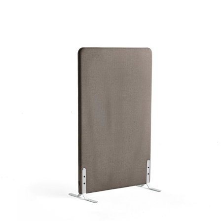 Skærmvæg ZONE, 1360x800x46 mm, stof Hush, hvide ben, lysebrun