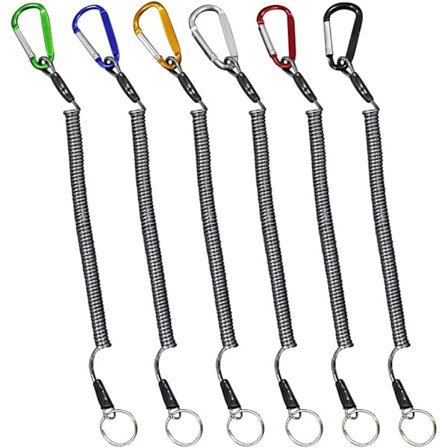 Fiskesnor (6-pakning), Flerfarget Stål Sikkerhetsledning for Fiske Tang, Fiske Klipp, Padler, Fiskeverktøy for Båtsport, Kajakkpadling, Camping og 