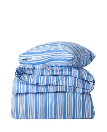 Lexington Bäddset i blå/vitrandig bomullspoplin