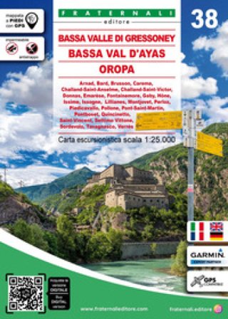 Carta n. 38. Bassa Valle di Gressoney, Bassa Val d'Ayas, Oropa