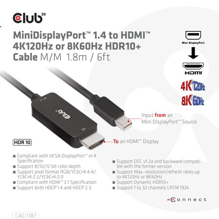 Club 3D Minidisplayport 1.4 To Hdmi
