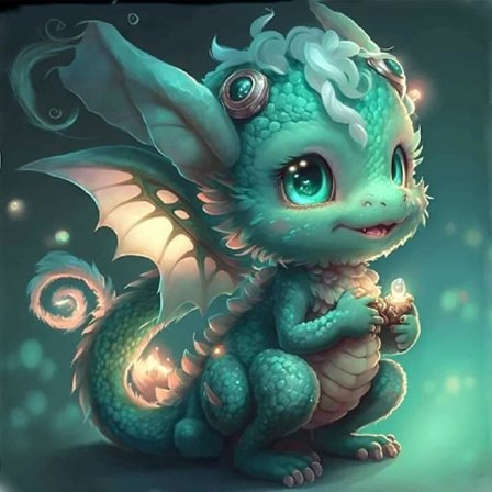 5D DIY diamantmaleri til voksne, baby drage diamant komplet maling