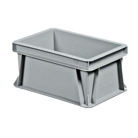 Schoeller Allibert Euroback 6487 Transportkasse grå, uten håndtakshull 300x200x145 mm, Garasjeinnredning & oppbevaring