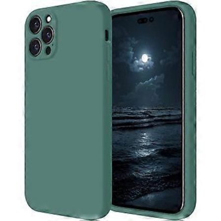 Designet for iPhone 14 Pro deksel, Silikon 6.1in, Midnattsgrønn