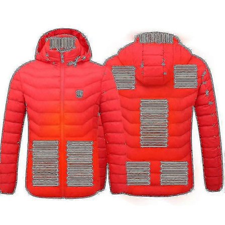 Opvarmet jakke, varm elektrisk varmejakke til udendørs brug om vinteren, 8 varmezoner