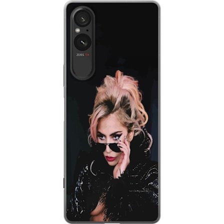 Kompatibelt Mobildeksel til Sony Xperia 10 VI Lady Gaga portrett med solbriller og dramatisk sminke i mørk glamorøs stil