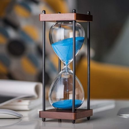 30 minutters stort timeglas i træ, sort sandglas dekoration