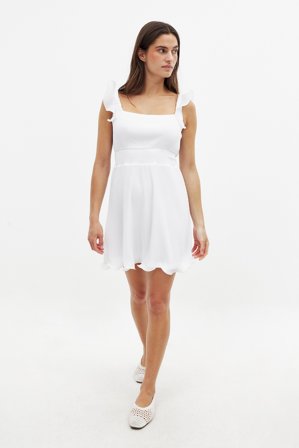 NA-KD - Plissert minikjole - Minikjoler - Hvit - L (EU 42-44)