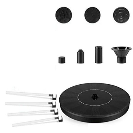 Flytande Solpaneldriven Fontän Vattenpump med 7 Munstycken för Trädgårdsdekoration