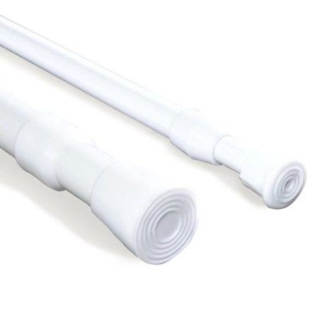 To udtrækkelige skabsskinner, 40-70 cm i længden, hvide.