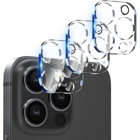 3 beskyttelsesfilm i hærdet glas - til iPhone 16 Pro Max - Ridsefast - Kamerabeskyttelse