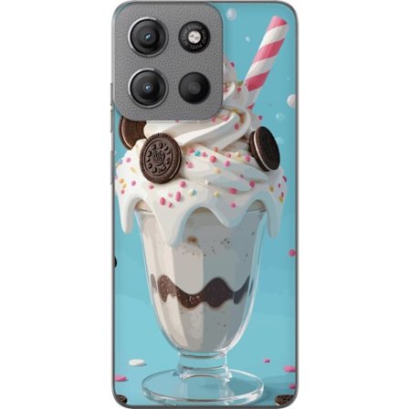Kompatibelt Mobildeksel til Motorola Motorola Moto G15 Milkshakeplakat iskremsglass desserter informasjonskapsler pisket krem Oreo søtsaker godteri k