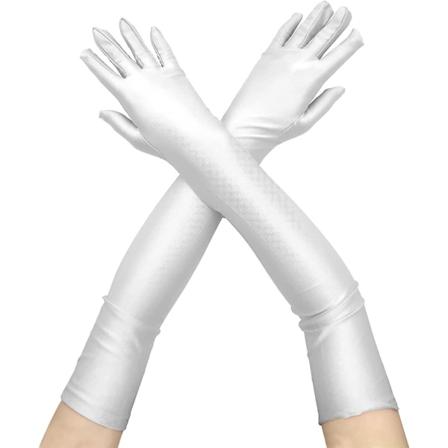 Långa armbågar satinhandskar kvällsoperahandskar 1920-talsstil Danshandskar Fancy dress Handskar Present