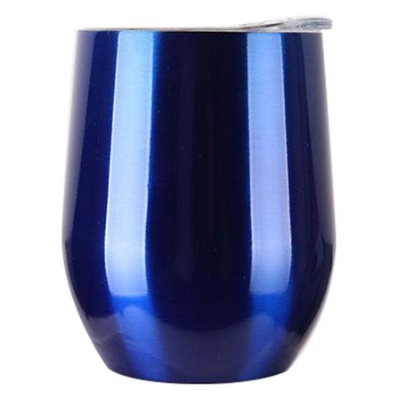 Rustfritt stål vinglass, vinglass uten stilk med lokk, dobbeltvegget