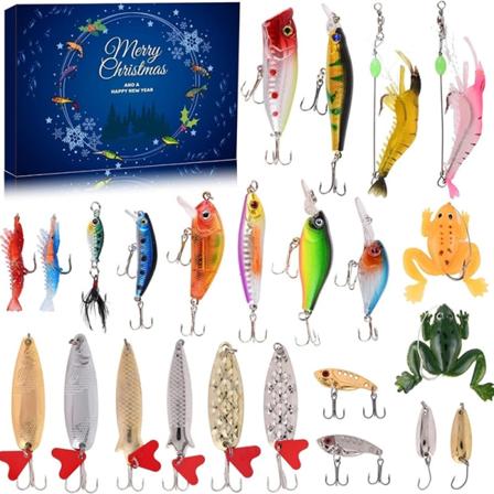 Julegavefiskesæt Fiskesæt Adventskalender Blind Box Kreativ Fiskeelsker 1 32.28X22.71X2.49cm