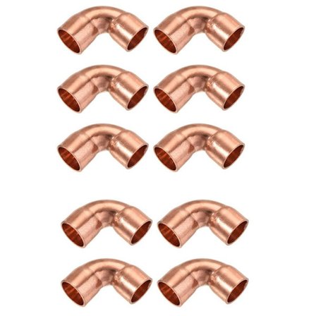 10 STK albue kobber kortsvinget rørfitting