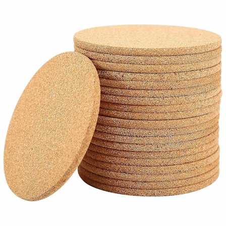 20-pak Kork Underkopper til Drikkevarer, Bar Underkopper Absorberende Varmebestandige Genanvendelige Tallerkener til Drikkevarer