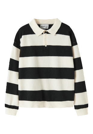 Name It NKMOBERT LS LOOSE KNIT POLO Skjortor & blusar Herr Svart 146/152